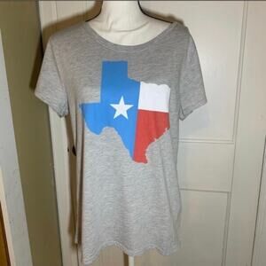 Gray Texas T-Shirt Texas Flag State of Texas Size Large